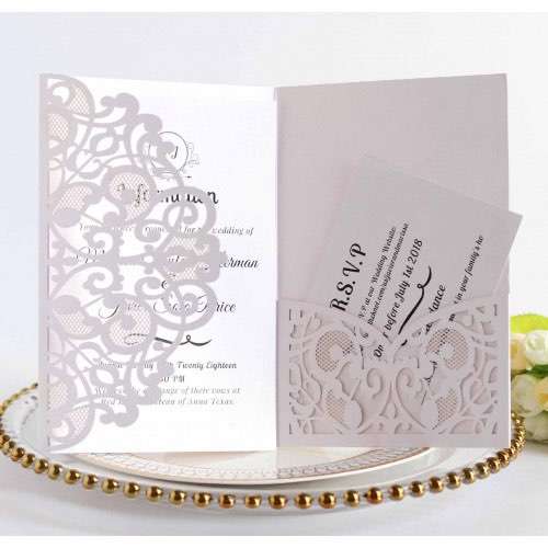 Business Invitation Card Laser Cut Marriage Invitation Thank You Card
